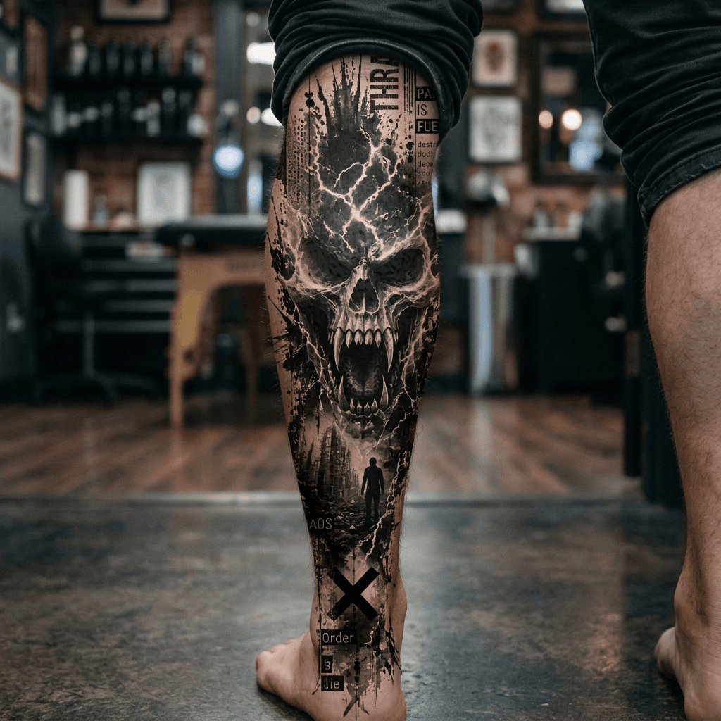 Тату эскиз: Tryon: shin