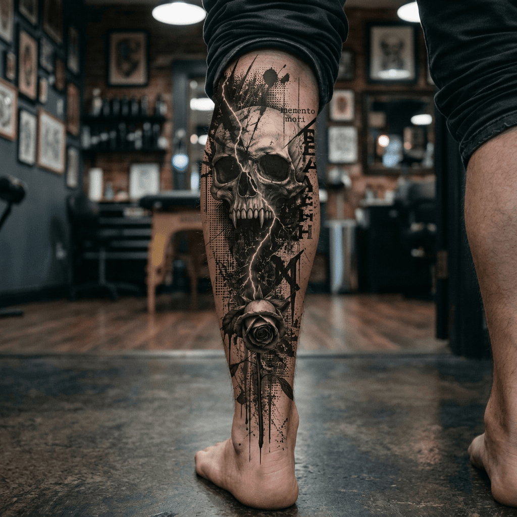 Тату эскиз: Tryon: shin