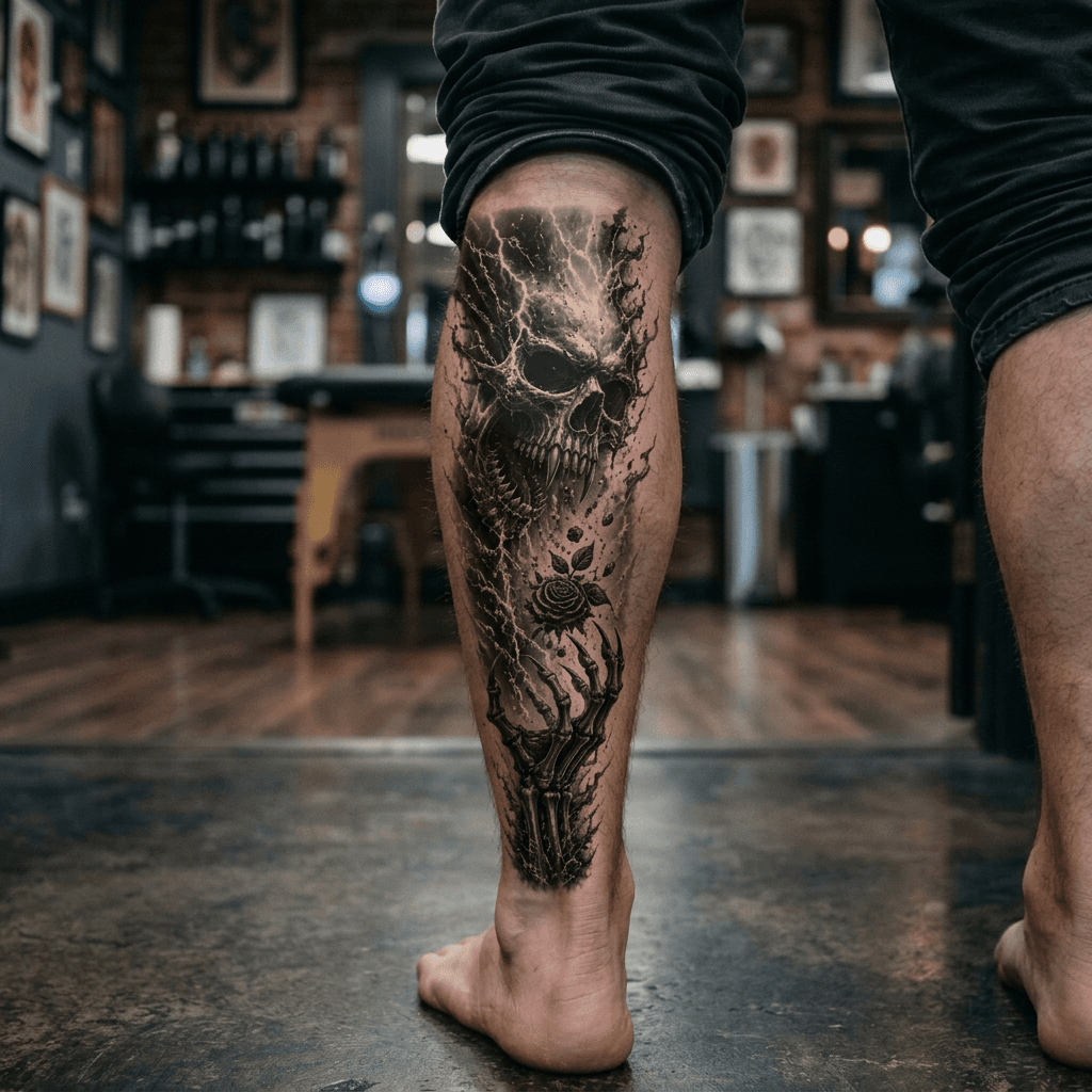 Тату эскиз: Tryon: shin