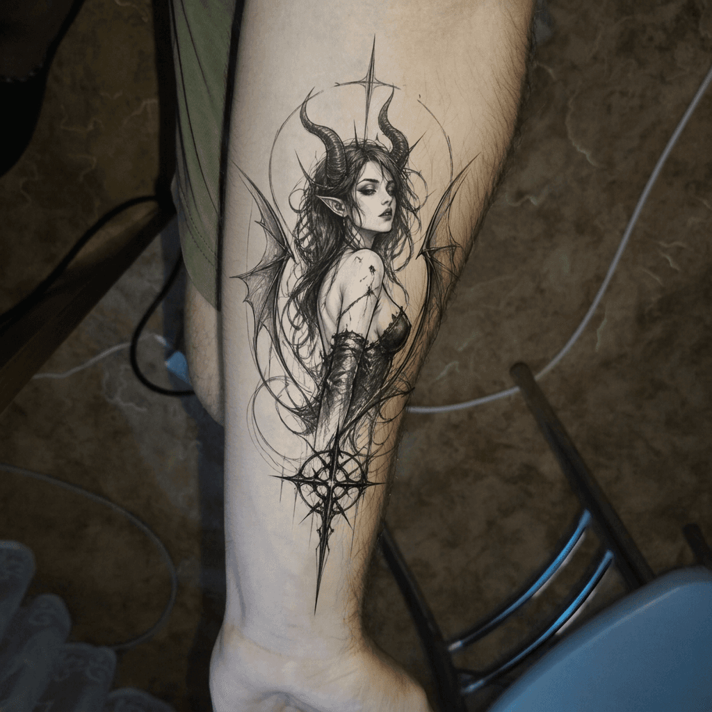 Тату эскиз: Tryon: forearm