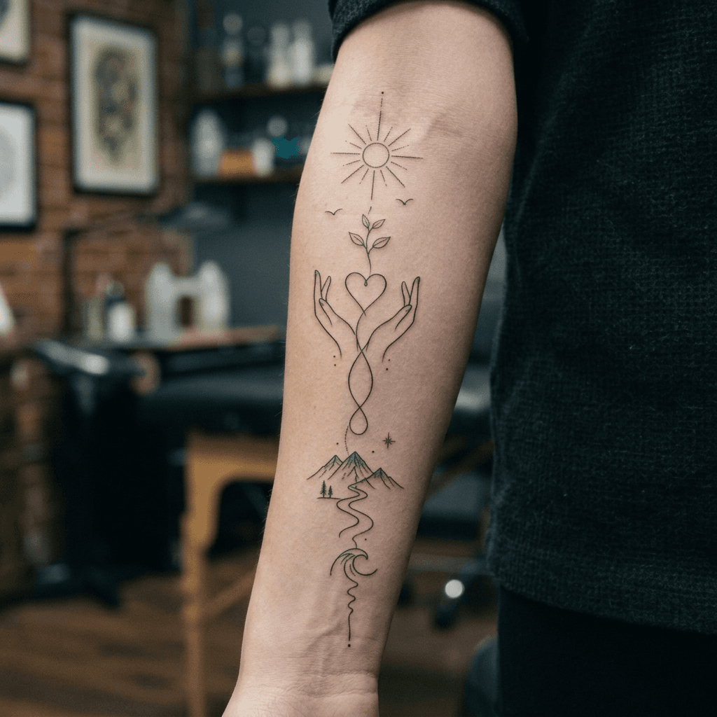 Тату эскиз: Tryon: forearm
