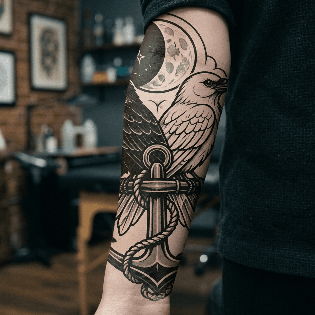 Тату эскиз: Tryon: forearm