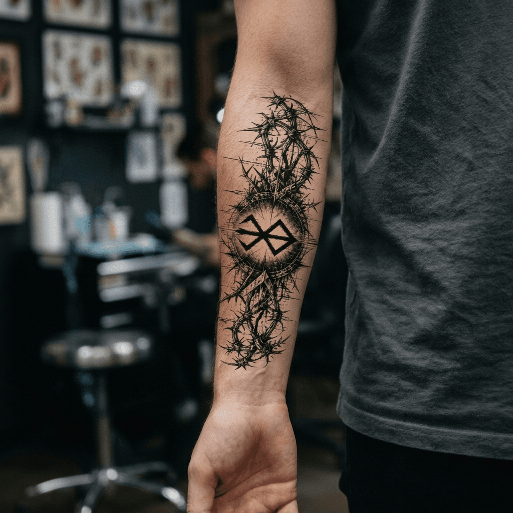 Тату эскиз: Tryon: forearm