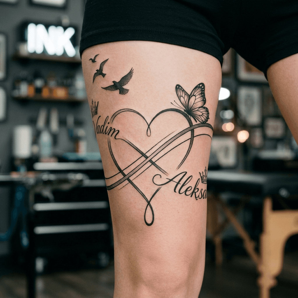 Тату эскиз: Tryon: thigh