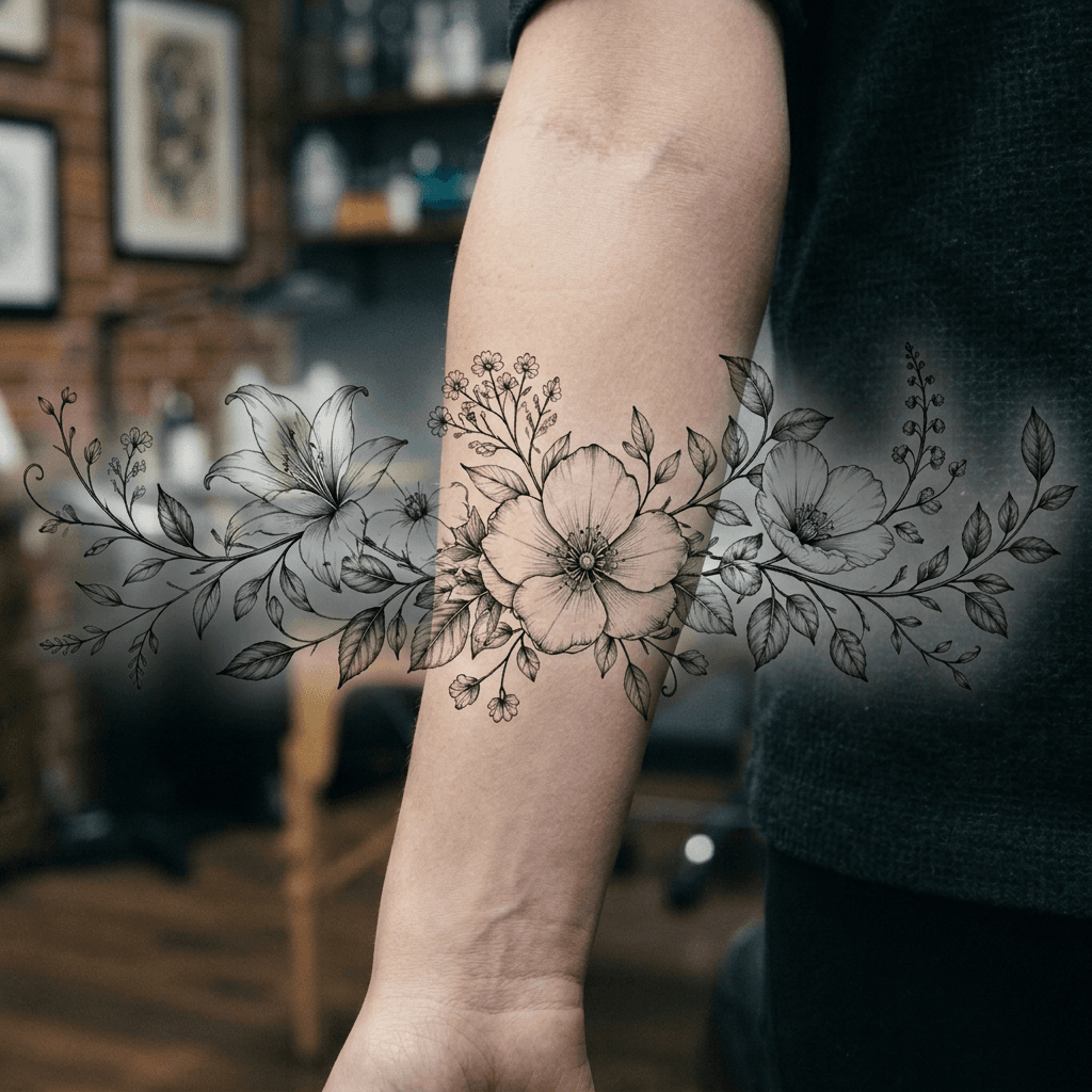 Тату эскиз: Tryon: forearm