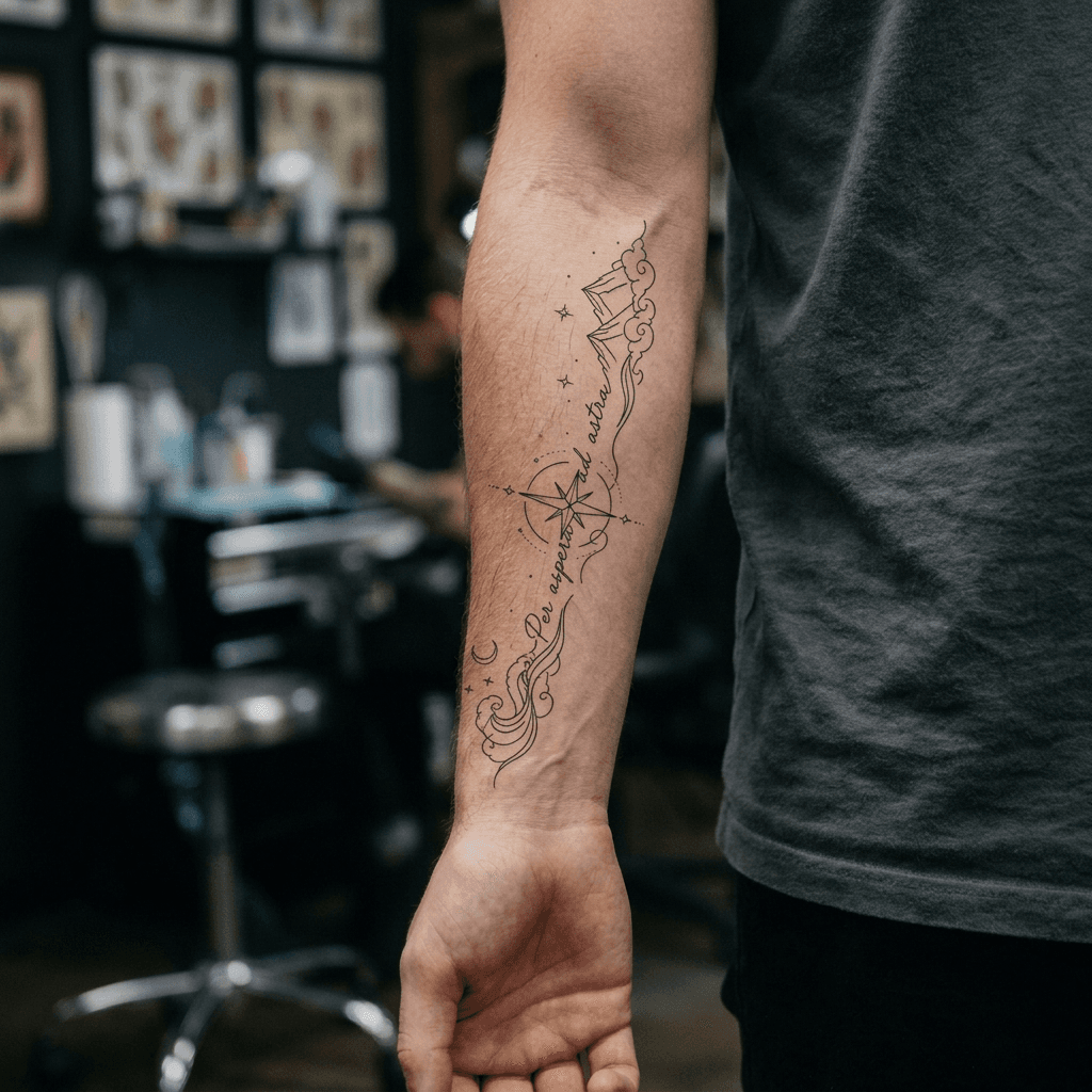 Тату эскиз: Tryon: forearm