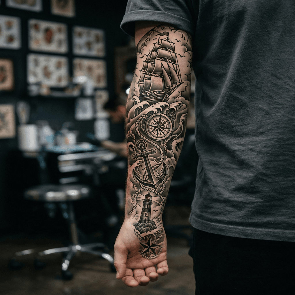 Тату эскиз: Tryon: forearm