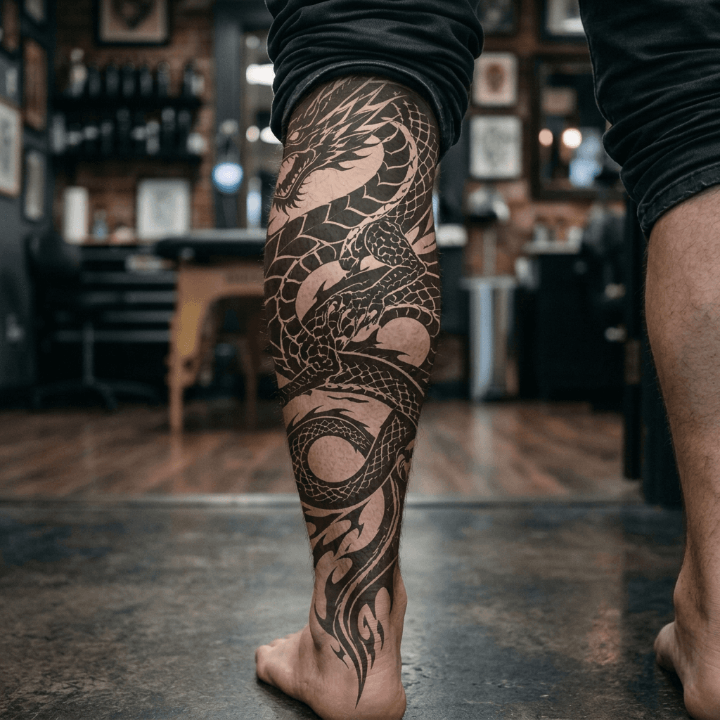 Тату эскиз: Tryon: shin