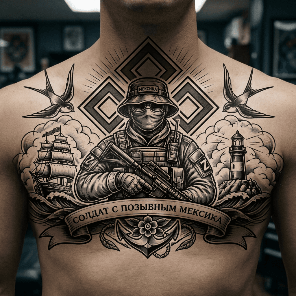 Тату эскиз: Tryon: chest