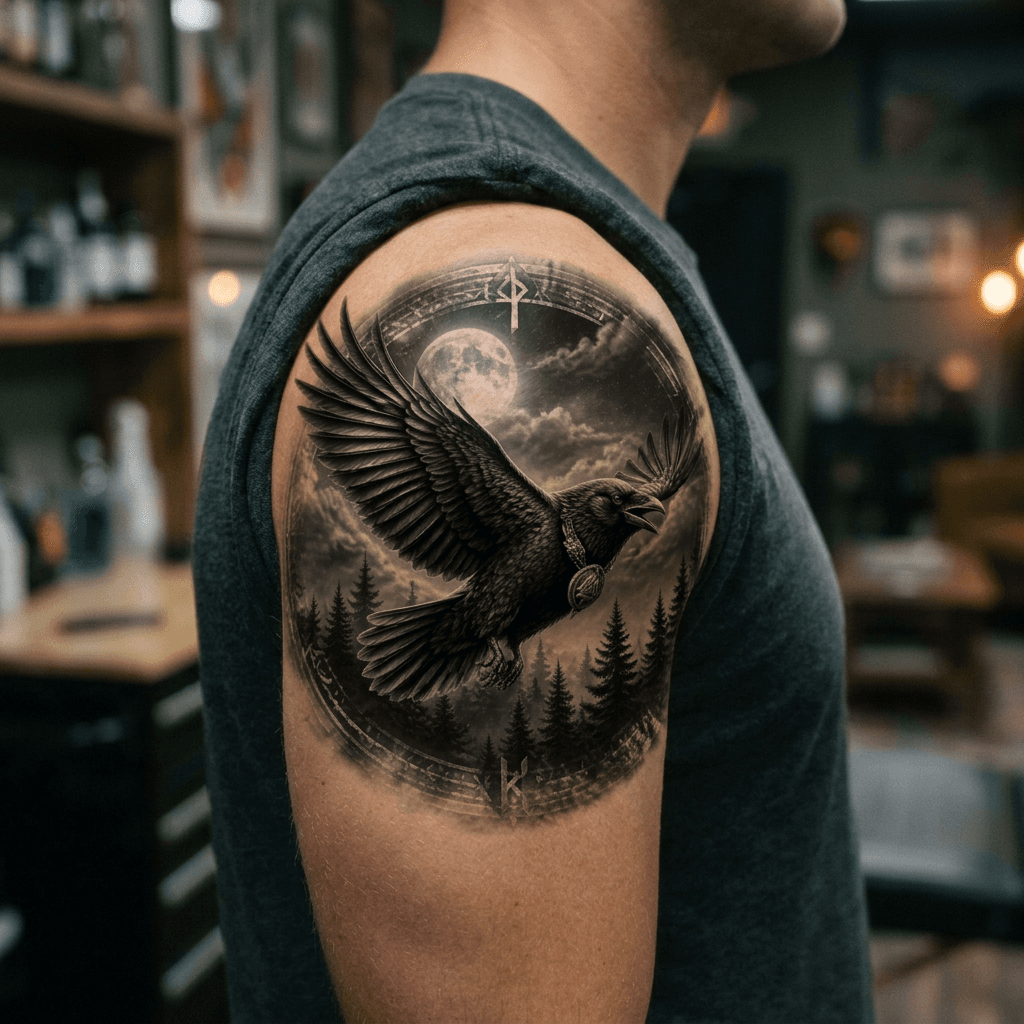 Тату эскиз: Tryon: shoulder