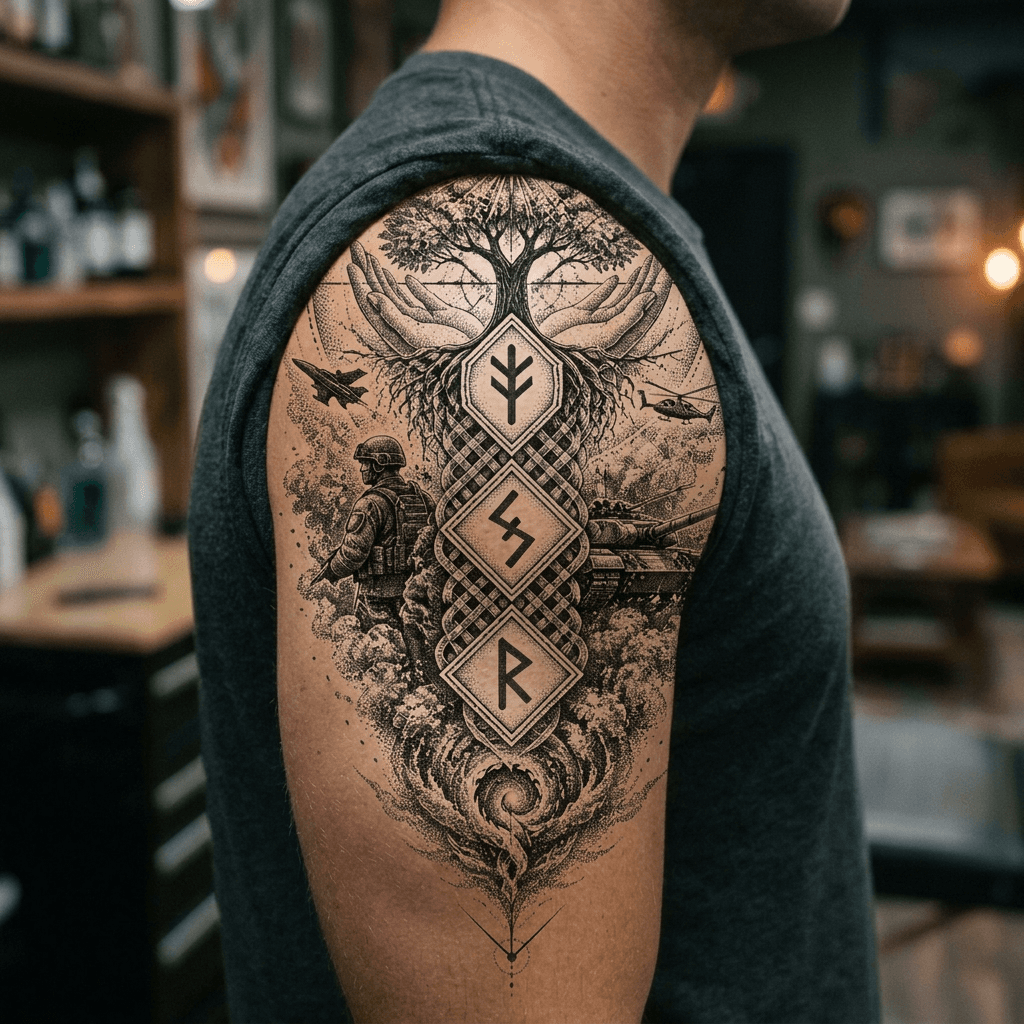 Тату эскиз: Tryon: shoulder