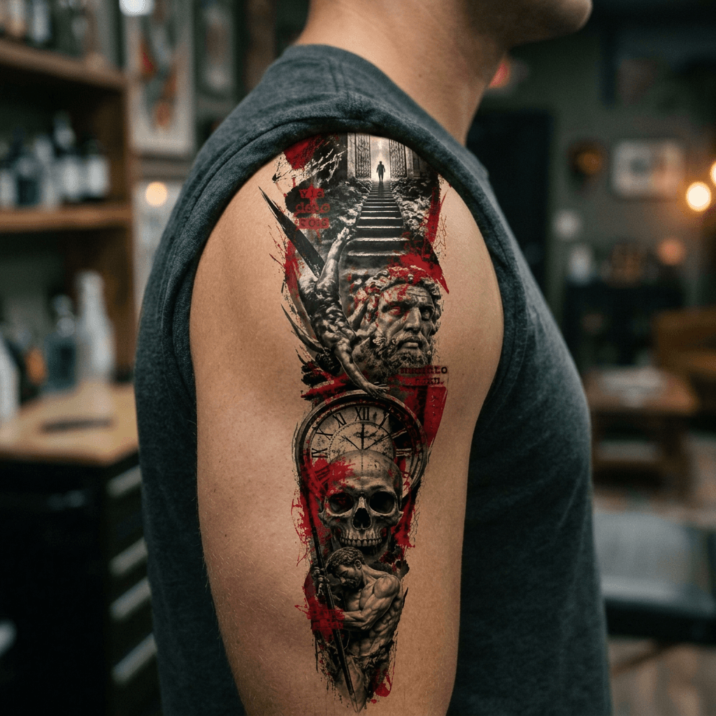 Тату эскиз: Tryon: shoulder