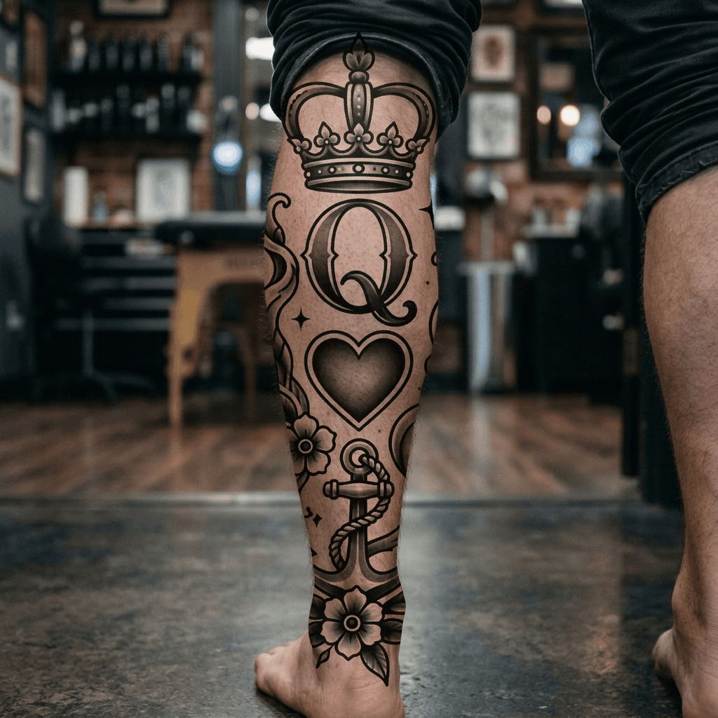 Тату эскиз: Tryon: shin