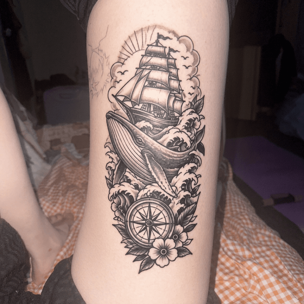 Тату эскиз: Tryon: thigh