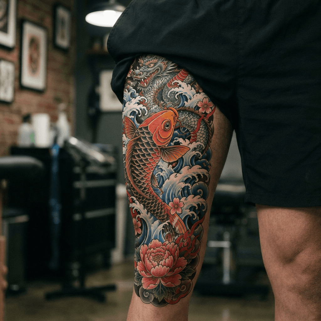 Тату эскиз: Tryon: thigh