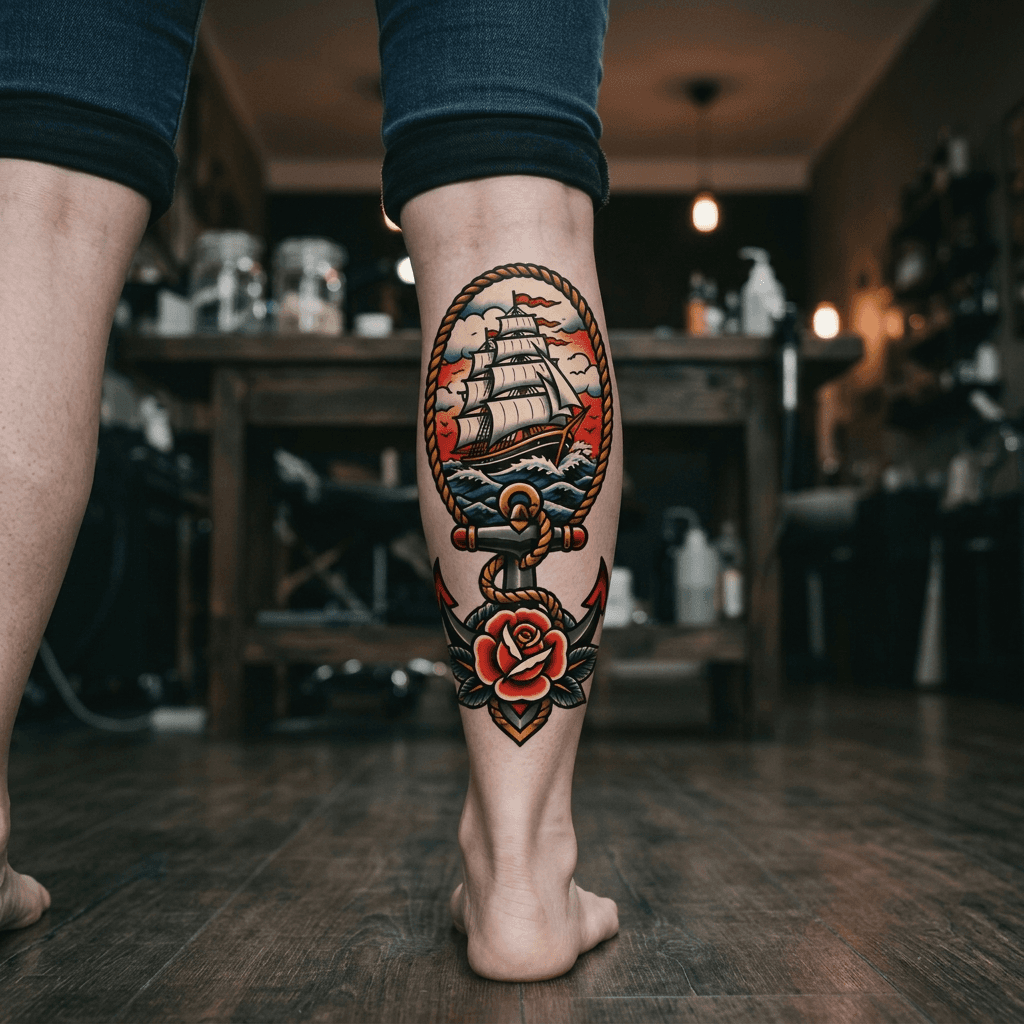 Тату эскиз: Tryon: shin