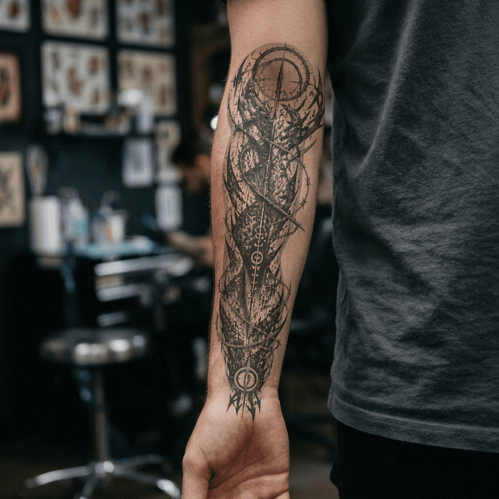 Тату эскиз: Tryon: forearm