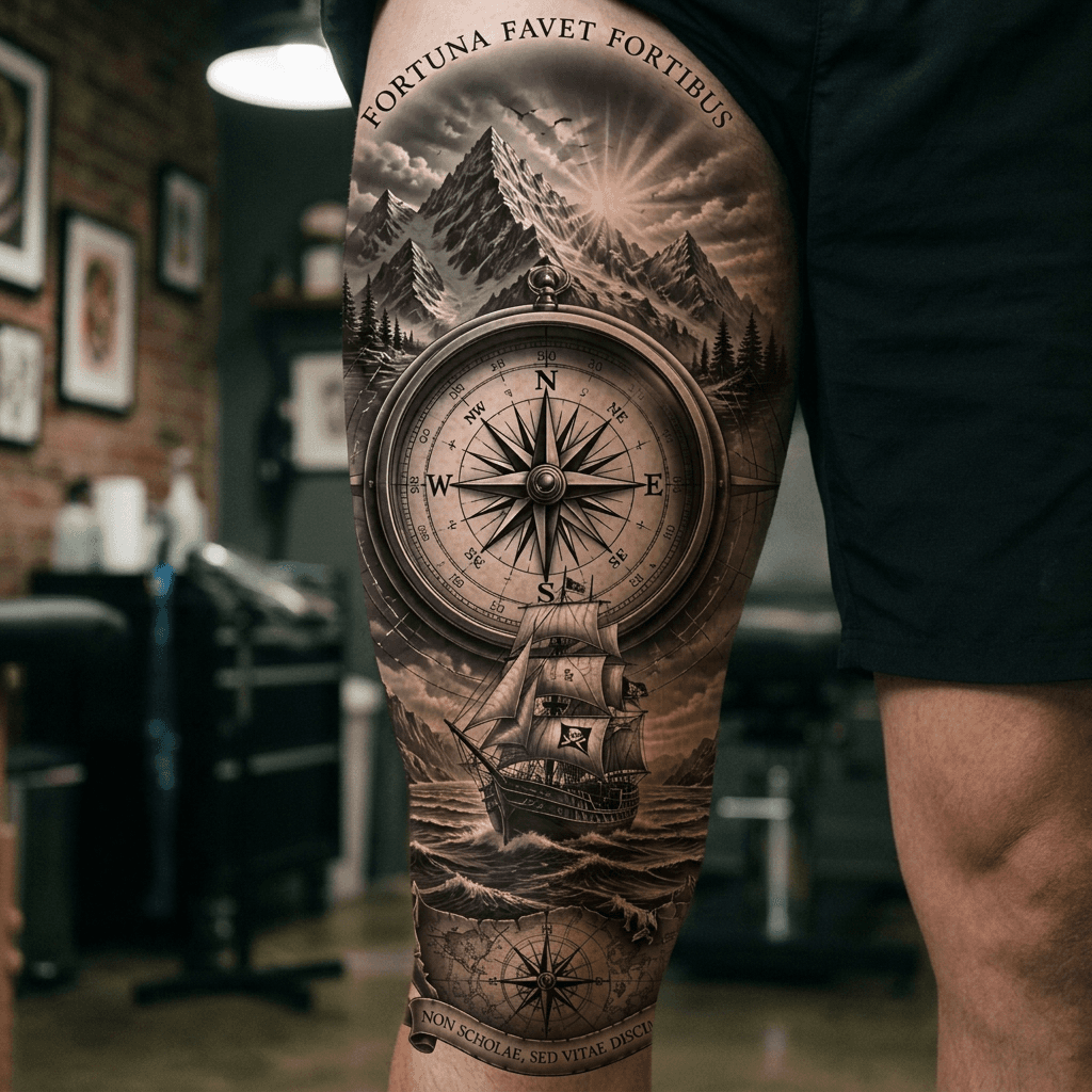 Тату эскиз: Tryon: thigh
