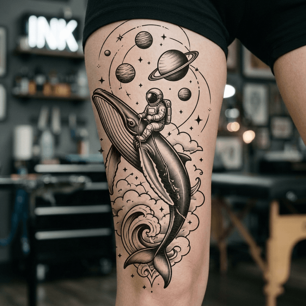 Тату эскиз: Tryon: thigh