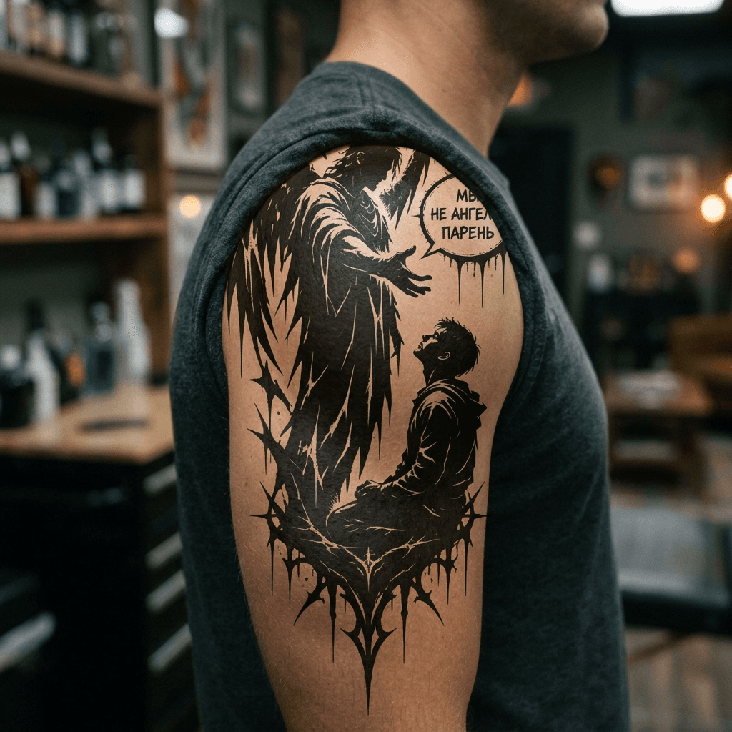 Тату эскиз: Tryon: shoulder
