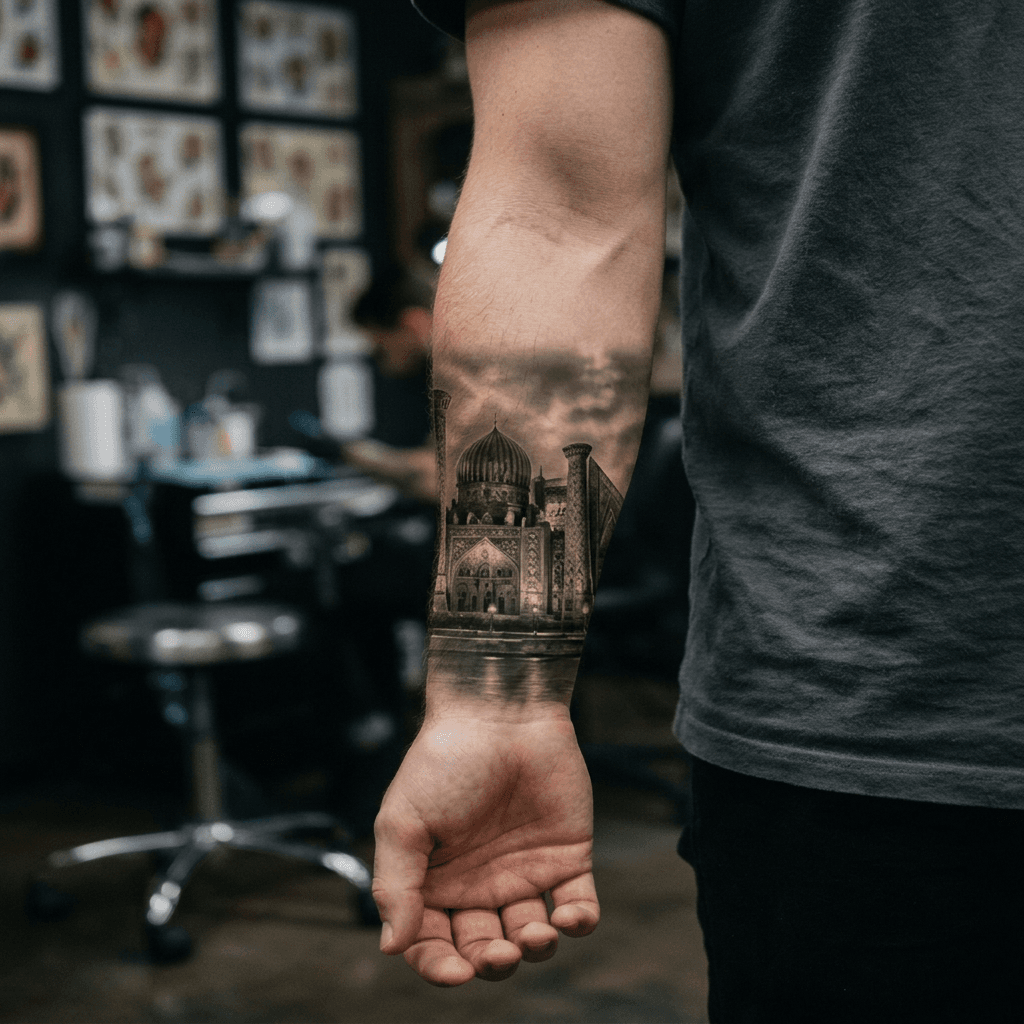 Тату эскиз: Tryon: forearm