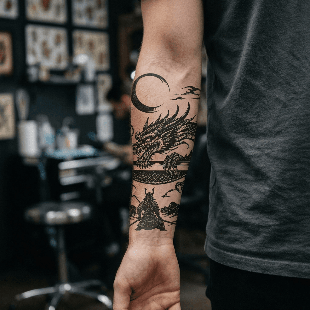Тату эскиз: Tryon: forearm