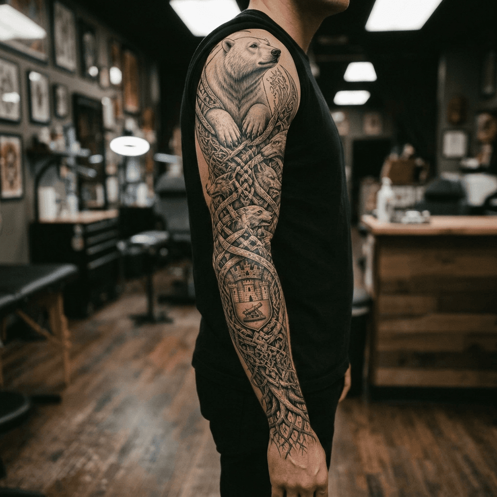 Тату эскиз: Tryon: sleeve