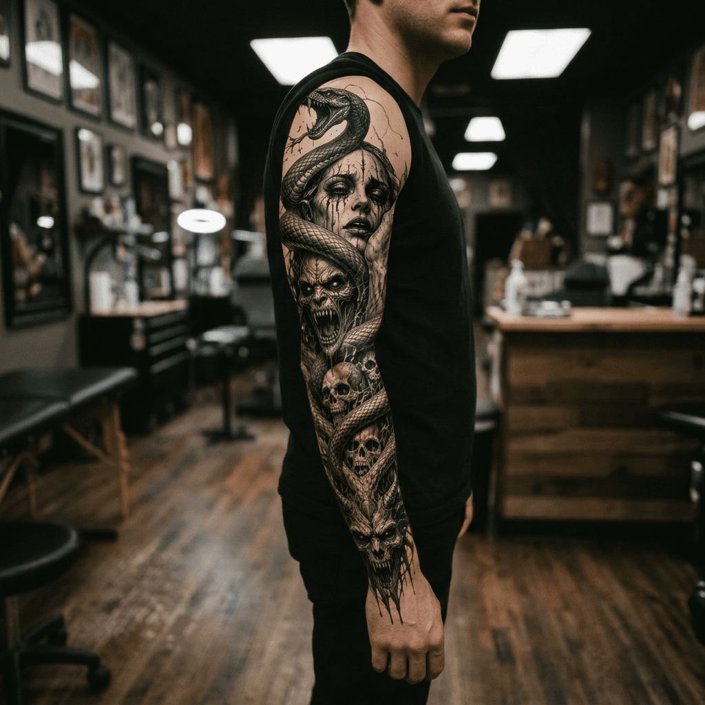 Тату эскиз: Tryon: sleeve