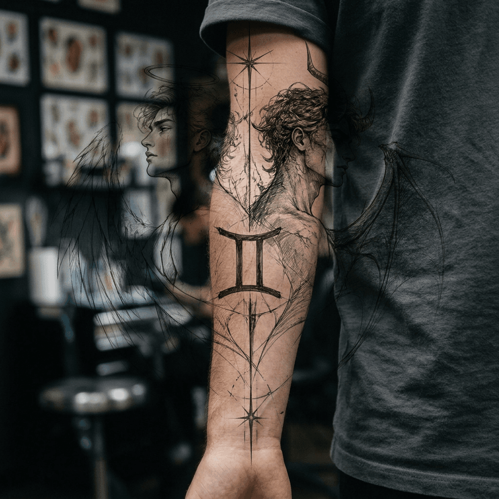 Тату эскиз: Tryon: forearm