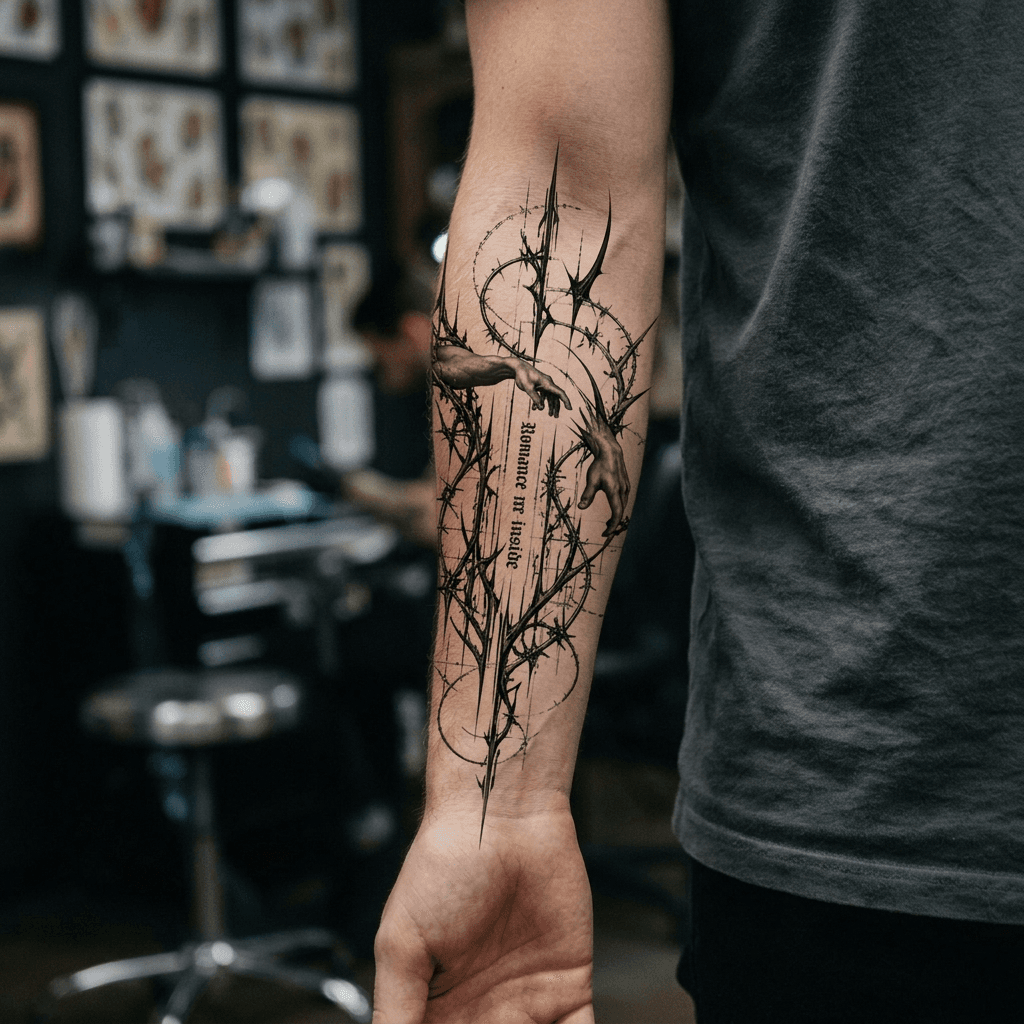 Тату эскиз: Tryon: forearm