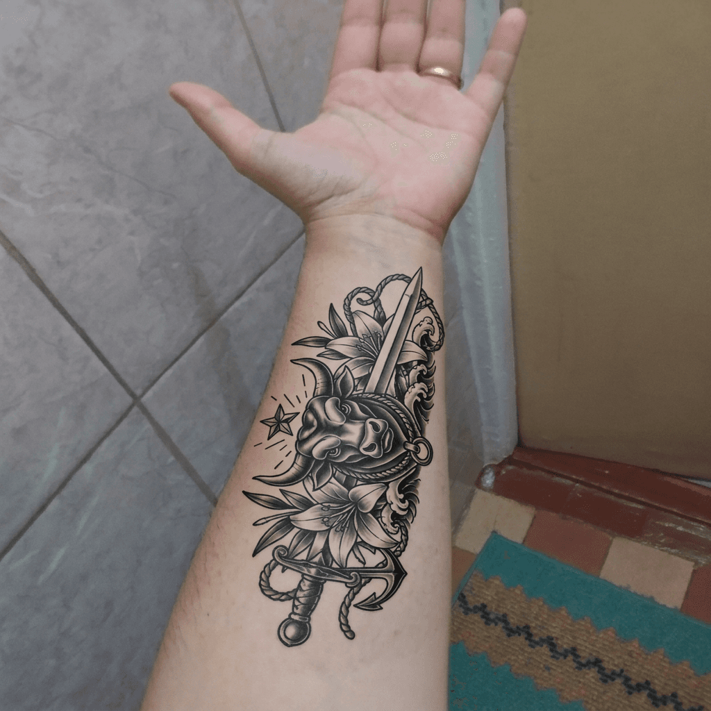 Тату эскиз: Tryon: forearm