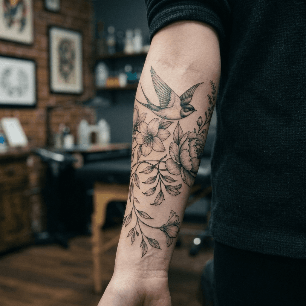 Тату эскиз: Tryon: forearm