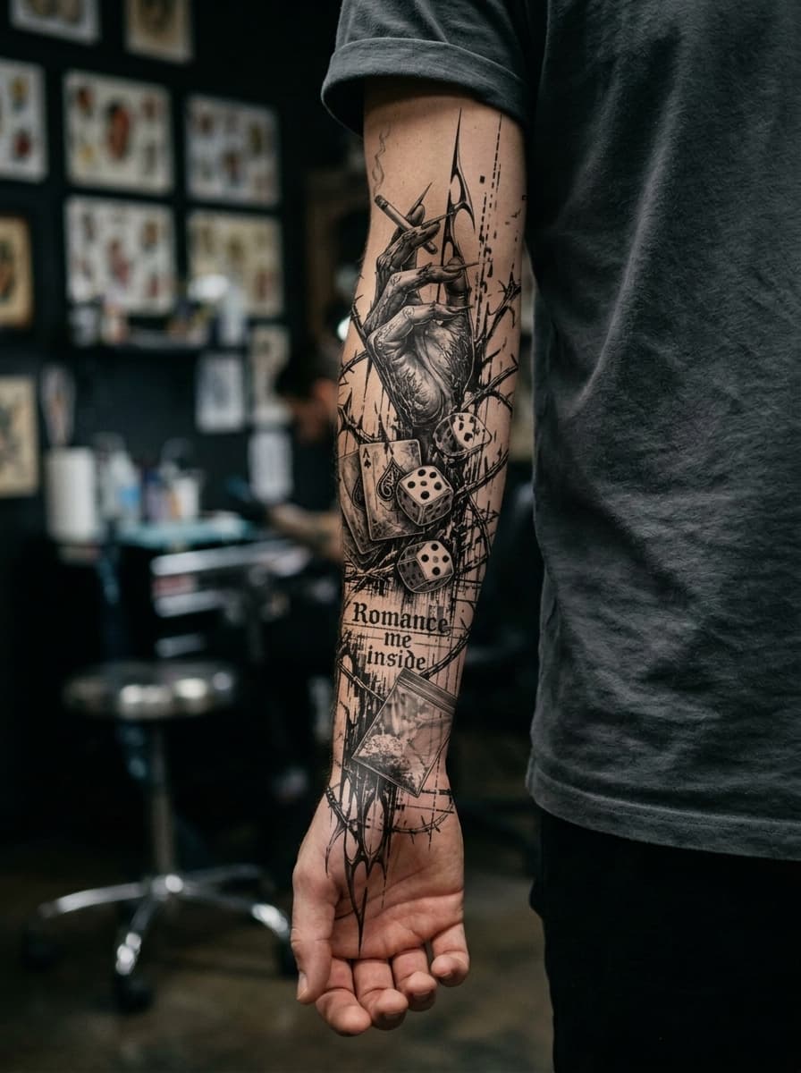Тату эскиз: Tryon: forearm