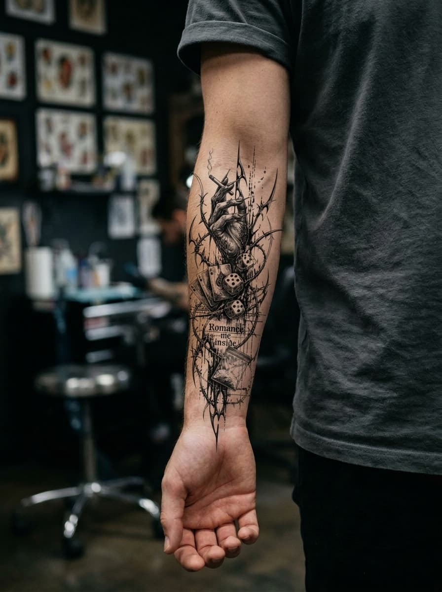 Тату эскиз: Tryon: forearm