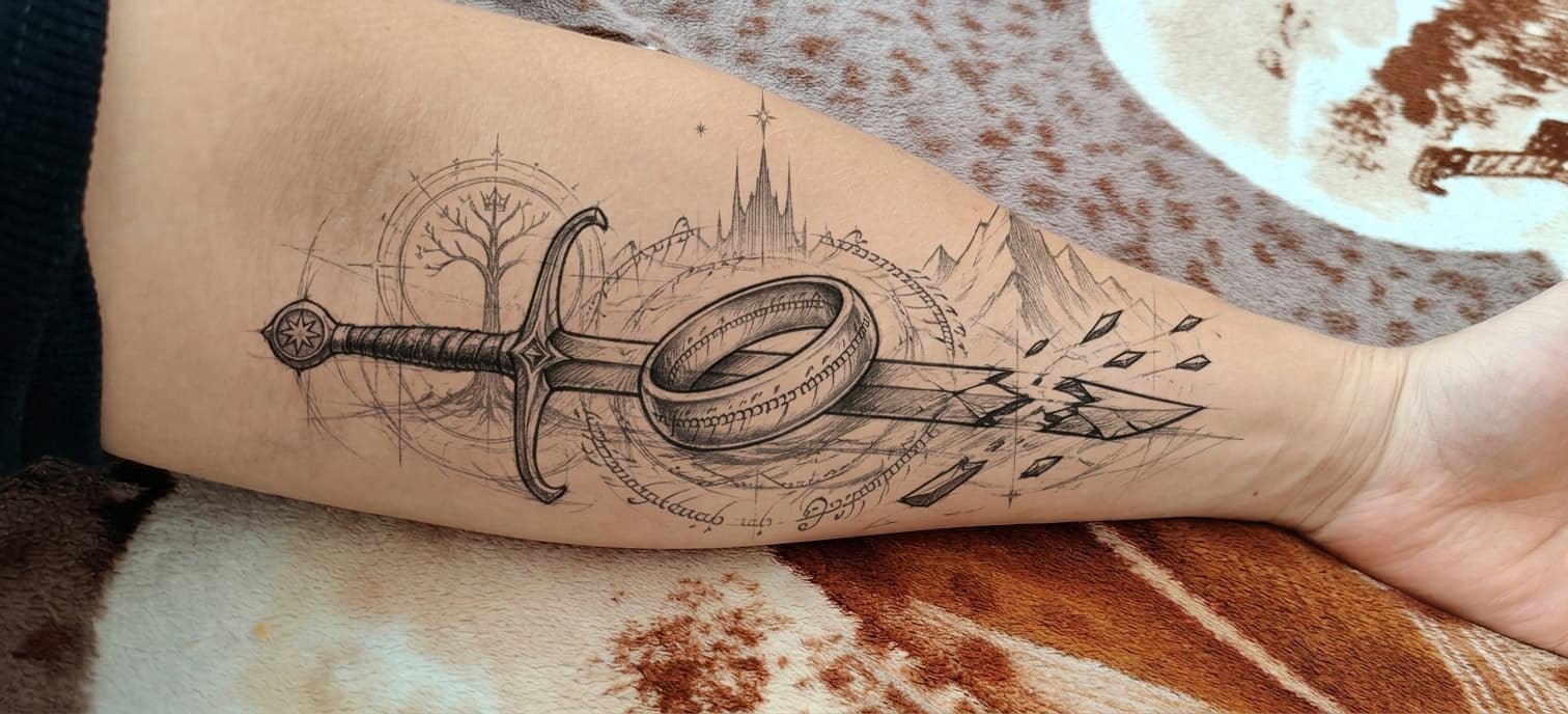 Тату эскиз: Tryon: forearm