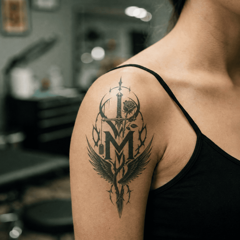 Тату эскиз: Tryon: shoulder
