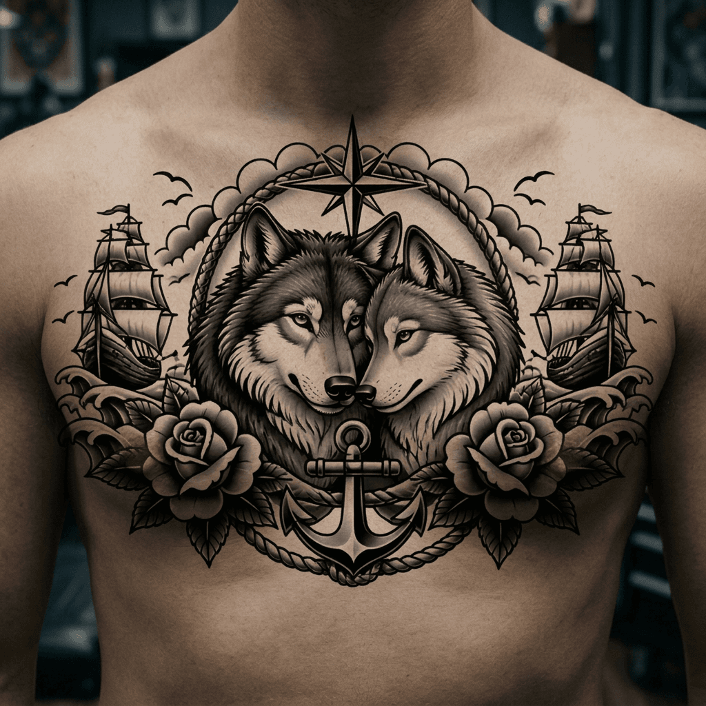 Тату эскиз: Tryon: chest