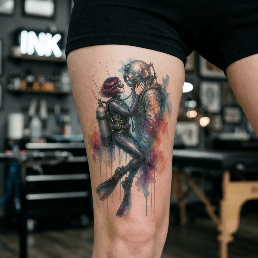 Тату эскиз: Tryon: thigh