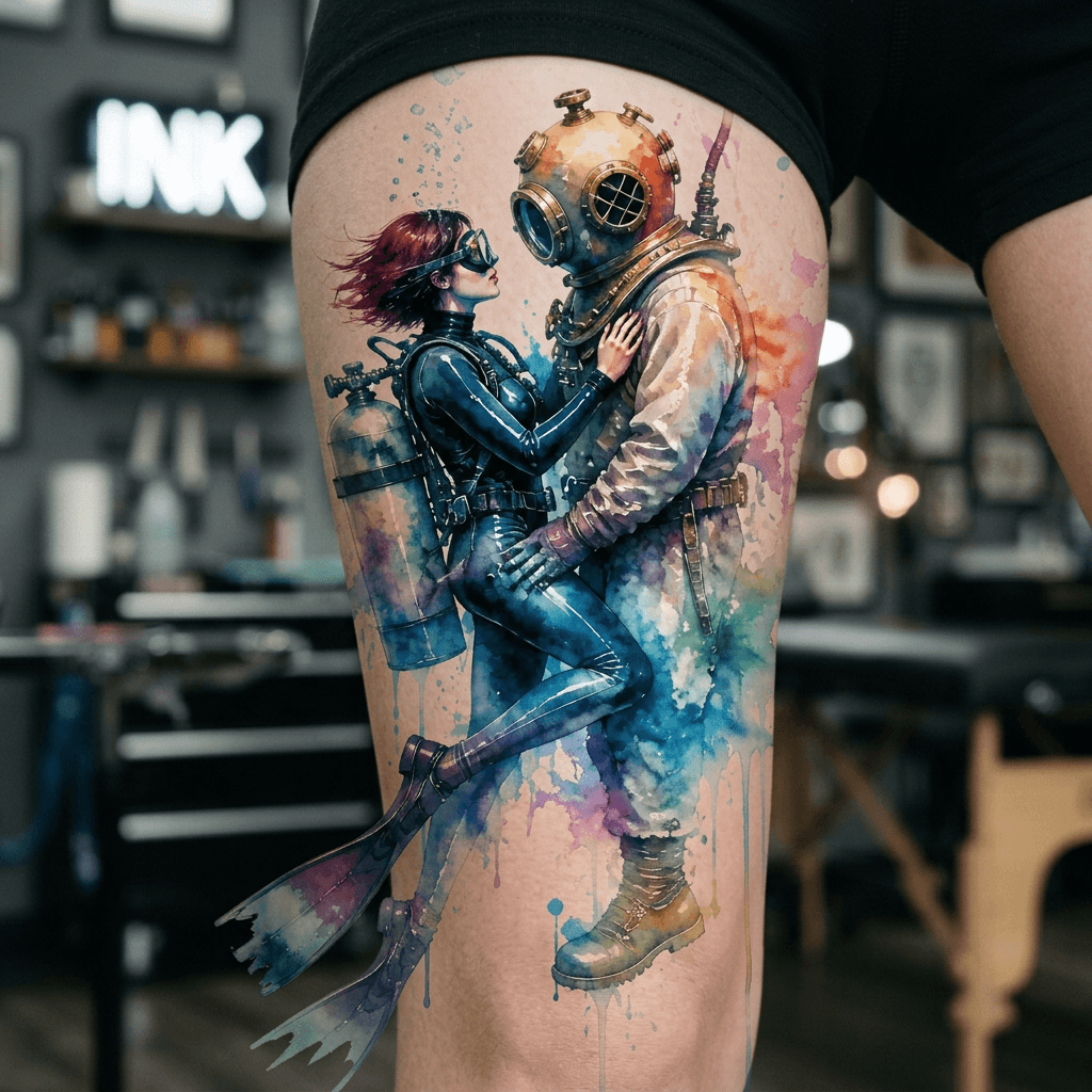 Тату эскиз: Tryon: thigh