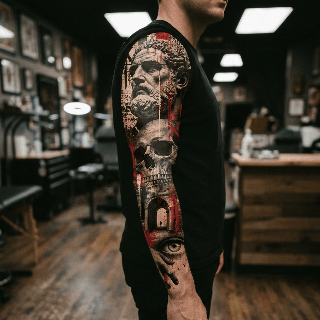 Тату эскиз: Tryon: sleeve