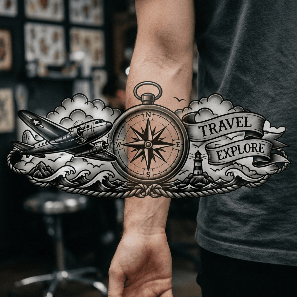 Тату эскиз: Tryon: forearm