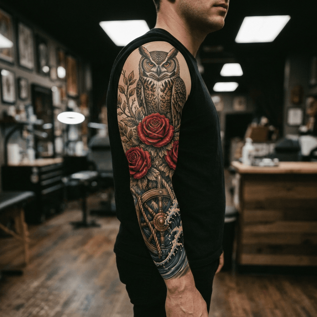 Тату эскиз: Tryon: sleeve