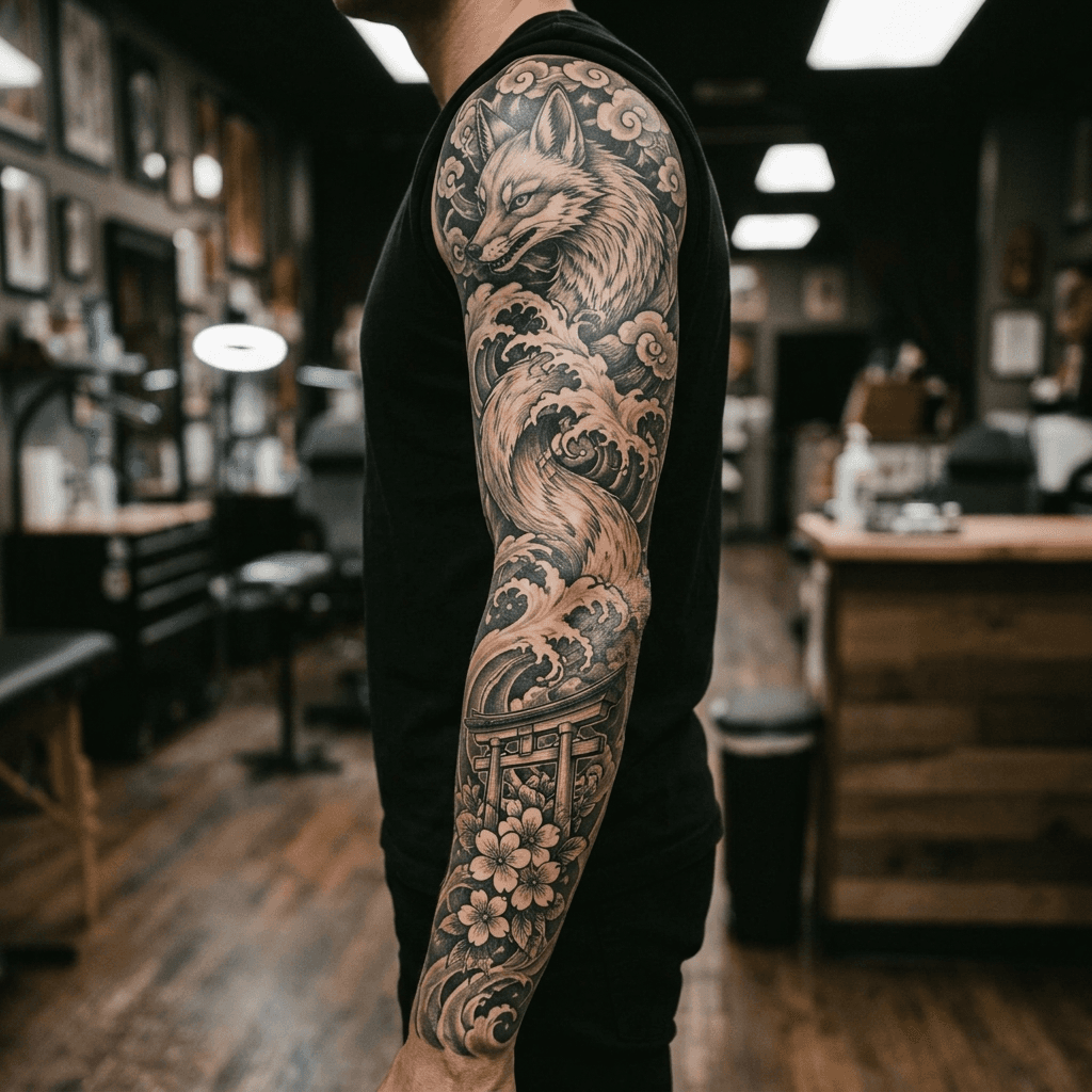Тату эскиз: Tryon: sleeve