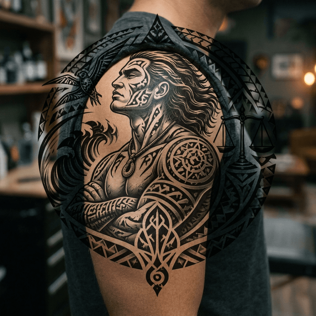 Тату эскиз: Tryon: shoulder