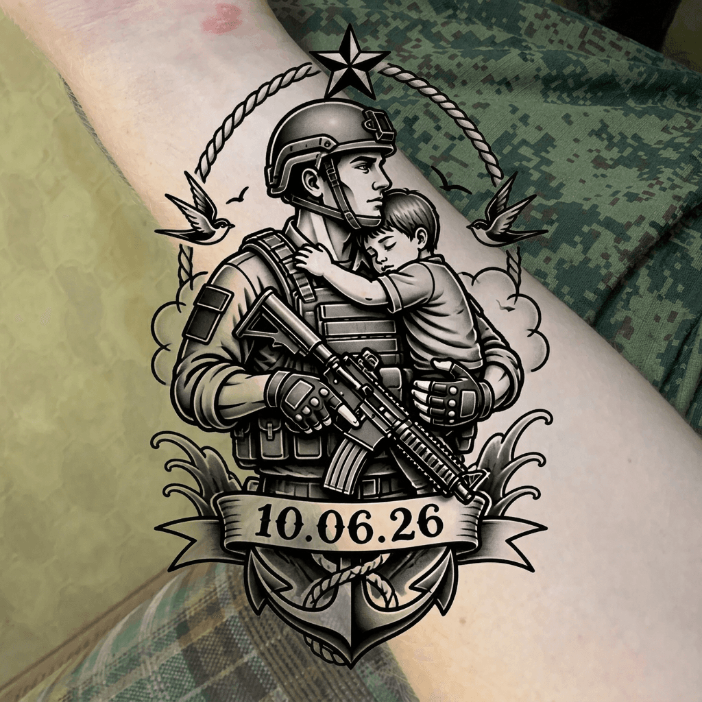 Тату эскиз: Tryon: forearm