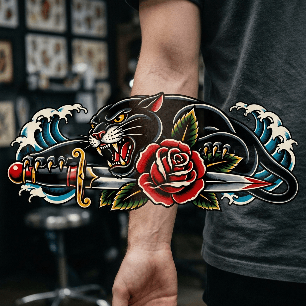 Тату эскиз: Tryon: forearm