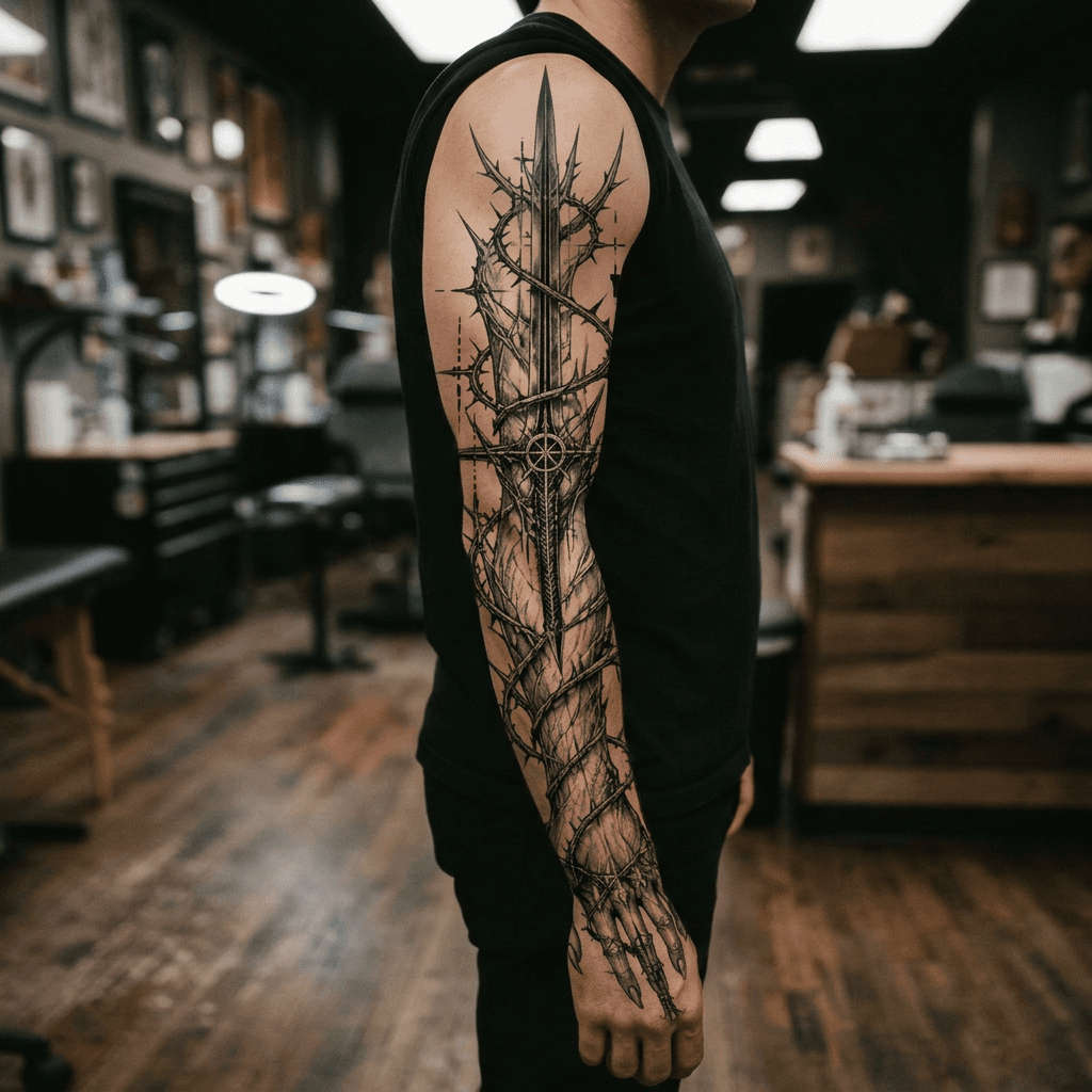 Тату эскиз: Tryon: sleeve