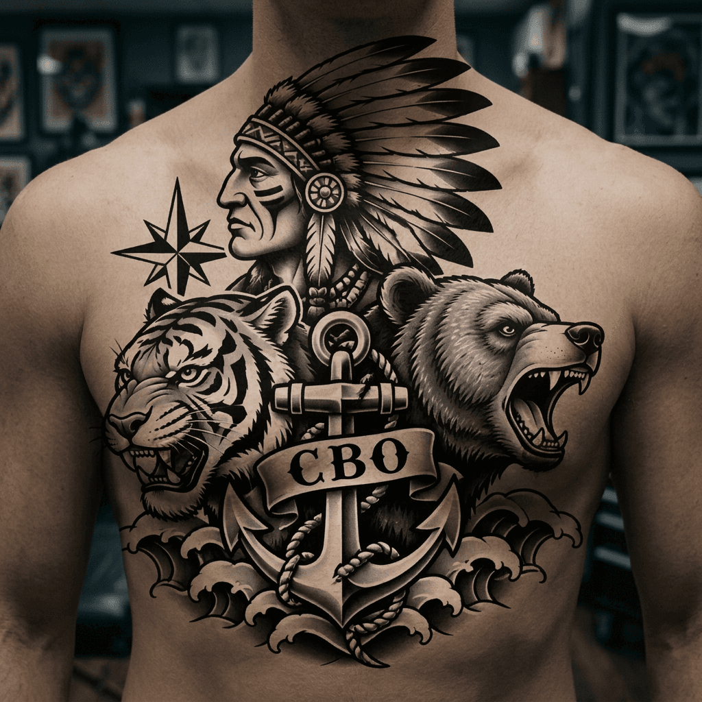 Тату эскиз: Tryon: chest