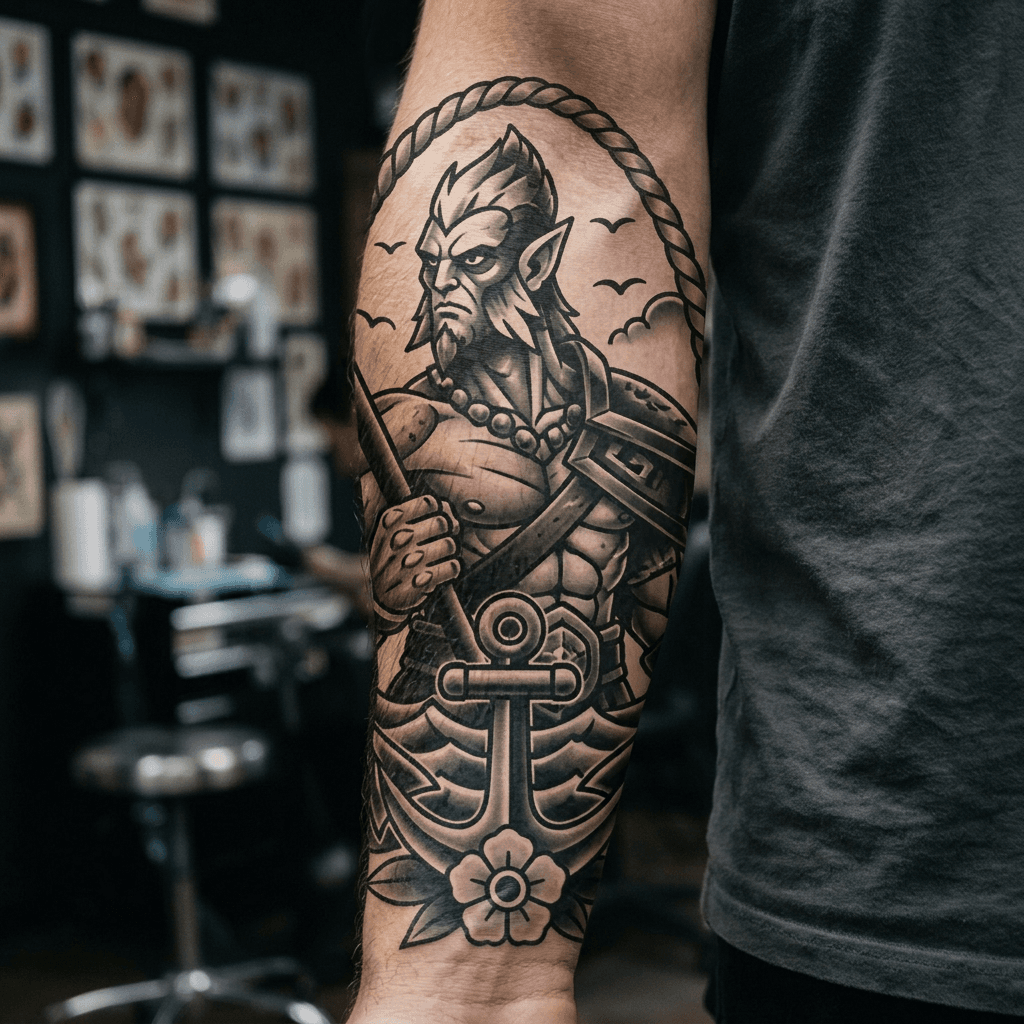 Тату эскиз: Tryon: forearm