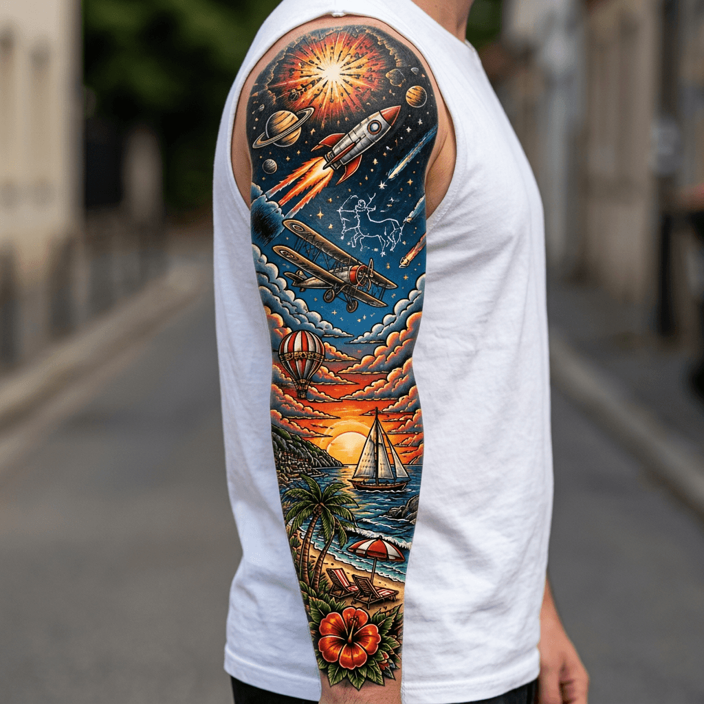 Тату эскиз: Tryon: sleeve